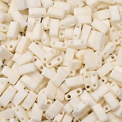 (HTL2021) Matte Opaque Cream MIYUKI Half TILA Beads, Japanese Seed Beads, 2 Hole, (HTL2021) Matte Opaque Cream, 5x2.3x1.9mm, Hole: 0.8mm, about 250pcs/10g