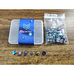 Rainbow Color Unicraftale Vacuum Plating 304 Stainless Steel Spacer Beads, Mixed Shapes, Rainbow Color, 6x5mm, Hole: 2mm, 60pcs/box