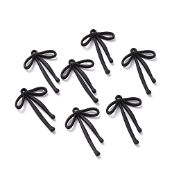 Черный Акриловые подвески краскораспылительные, бантом, чёрные, 32.5x20x2.5 мм, отверстие : 1.5 мм