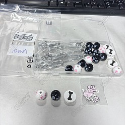 (52) Непрозрачная лаванда 5 Алюминиевые карабины для скалолазания, железные застежки для ключей с бусинами, с 20шт. деревянных бусин и 5шт. подвесок из сплава, разноцветные, 146 мм