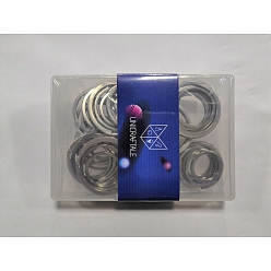 Stainless Steel Color 48Pcs 6 Sizes 304 Stainless Steel Split Key Rings, Stainless Steel Color, 8pcs/size