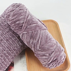 Thistle Wool Chenille Yarn, Velvet Hand Knitting Threads, for Baby Sweater Scarf Fabric Needlework Craft, Thistle, 3mm, about 87.49 Yards(80m)/Skein