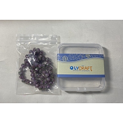 Средний Фиолетовый Ручной золотой песок бусины бисер нитей, со цветком внутри , граненые, шайба, средне фиолетовый, 8x6 мм, отверстие : 2 мм, около 70 шт / нитка, 17.3 дюйм