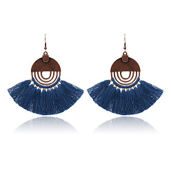 Blue Bohemian Style Tassel Earrings Fashion Retro Statement Jewelry HY-6776-1