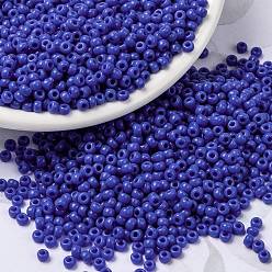 (RR417) Opaque Blue Миюки круглые бусины рокайль, японский бисер, 8/0, (rr417) непрозрачный синий, 8/0, 3 мм, отверстие : 1 мм, Около 422~455 шт / 10 г