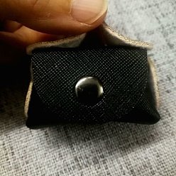 Black Rectangle PU Leather Doll Handbag, American Girl Doll Accessories Supplies, Black, 51x62x25mm