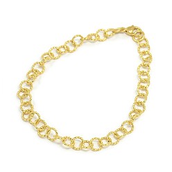 Golden Fashionable 304 Stainless Steel Twisted GrainCable Chain Bracelets, with Lobster Claw Clasps, Golden, 8-1/4 inch~8-5/8 inch(21~22cm), 7mm