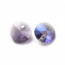Аметист Стеклянные украшения из горного хрусталя, граненые, конус, аметист, 6x3 мм, отверстие : 1 мм