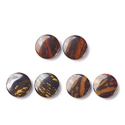 Tiger Iron Natural Tiger Iron Cabochons, Flat Round with Pattern, 15x4mm, about 2pcs/pair