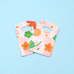 Flower 50Pcs Rectangle Plastic Gift Bag, Candy Shopping Packaging Bags, Flower, 15x9cm, about 45~50pcs/bag