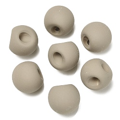 Tan Rubberized Acrylic Beads, Round, Top Drilled, Tan, 18x18x18mm, Hole: 3mm