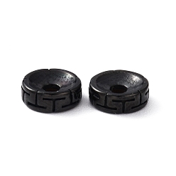 Electrophoresis Black Ion Plating(IP) 304 Stainless Steel Beads, Flat Round, Electrophoresis Black, 8x3mm, Hole: 2mm