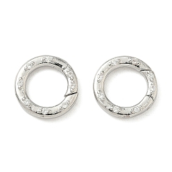 Платина Латунный микро pave прозрачный кубический цирконий пружинные кольца, долговечный, без кадмия и без свинца, стойки покрытие, платина, 13.5x3 мм