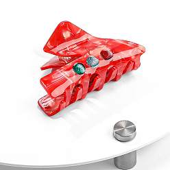 Красный Заколки для волос в форме когтей из ацетата целлюлозы, аксессуары для волос для женщин и девочек, красные, 82x58 мм