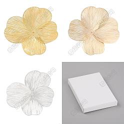 Mixed Color 24Pcs 3 Colors Iron Filigree Double Layer Flower Bead Caps, Mixed Color, 48x48mm, 8pcs/color