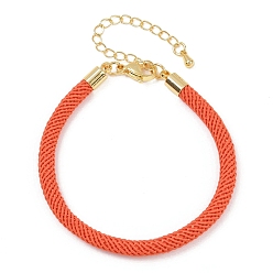 Оранжево-Красный 4.5 изготовление браслета из круглого нейлонового шнура миланского диаметра 202мм, с латунными выводами и 6.85 застежками из лобстера из нержавеющей стали, золотые, долговечный, стойки покрытие, оранжево-красный, 17.4 дюйм ({2} см)