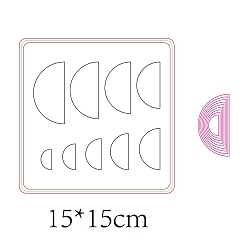 Half Round Резка дерева, Со сталью, для diy scrapbooking / фотоальбом, декоративная тисняющая бумажная карточка, изготовление изделий из кожи, полукруглый узор, 150x150x9 мм