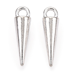 Plata Antigua Colgantes de la aleación, encantos de cono, plata antigua, 16x4 mm