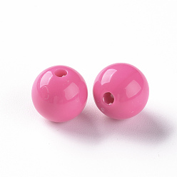 Camellia Opaque Acrylic Beads, Round, Camellia, 12x11mm, Hole: 1.8mm, about 566pcs/500g