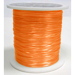 Orange Flat Elastic Crystal String, Elastic Beading Thread, for Stretch Bracelet Making, Dyed, Orange, 0.8mm, about 65.61 yards(60m)/roll