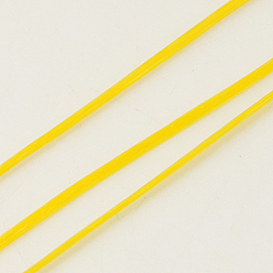 Золотистый Плоская эластичная кристаллическая струна, эластичная нить для бисера, для изготовления эластичного браслета, золотые, 0.8 мм