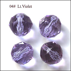 Лиловый Имитация Австрийские кристаллические шарики, класс AAA, граненые, круглые, сирень, 6 мм, отверстие : 0.7~0.9 мм