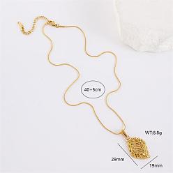 Золотой Женские подвески в виде лепестков цветов 304 из нержавеющей стали, золотые, 15.75 дюйм (40 см)