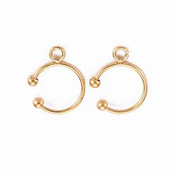 Золотой Ионное покрытие (ip) 304 ушные манжеты из нержавеющей стали, с петлей, золотые, 14.5x11x1 мм, отверстие : 1.8 мм