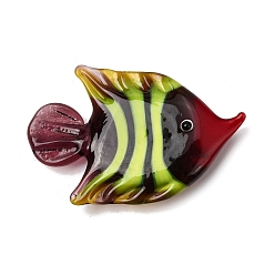 Yellow Lampwork Fridge Sticker, Fish, Yellow, 29x45x9mm