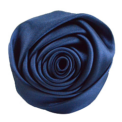 Прусский Синий Атласная ткань ручной работы 3d цветок розы, аксессуары для украшения обуви, шапки, одежды своими руками, берлинская лазурь, 5.5 см