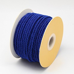 Midnight Blue Nylon Threads, Milan Cords/Twisted Cords, Midnight Blue, 3mm, about 21.87 yards(20m)/roll
