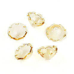 Бледно-Золотистый Конус из стеклянных бусин для изготовления колокольчиков, мульти-лепесток, цветок, бледно золотарник, 21~24.5x13 мм, отверстие : 2 мм