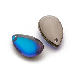 Бермудские Голубой Стеклянные подвески, слеза, Бермуды синий, 22x13x8.8 мм, отверстие : 1.4 мм