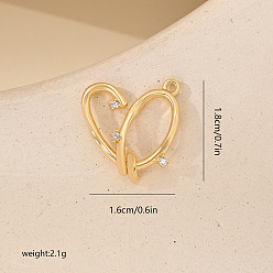 Сердце Микро проложить кубического циркония подвески, глоденские чары, сердце, 18x16 мм