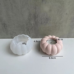 White Food Grade Eco-Friendly Silicone Candle Molds, for Candle Making, Pumpkin, White, 8.6x4.8cm, Inner Diameter: 3.9cm