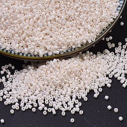 (DB1500) Opaque Bisque White AB MIYUKI Delica Beads, Cylinder, Japanese Seed Beads, 11/0, (DB1500) Opaque Bisque White AB, 1.3x1.6mm, Hole: 0.8mm, about 2000pcs/bottle, 10g/bottle