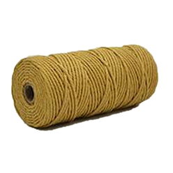 Tan Cotton String Threads, Macrame Cord, Decorative String Threads, for DIY Crafts, Gift Wrapping and Jewelry Making, Tan, 4mm, about 109.36 Yards(100m)/Roll