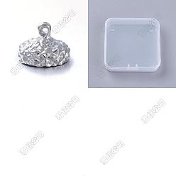 Platinum 20Pcs Autumn Theme Zinc Alloy Pendants, Acorn Head, Platinum, 11x15mm, Hole: 1.6mm