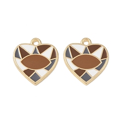Коричневый Стойки обшивки сплава эмали подвески, без кадмия, без никеля и без свинца, шарма сердца, кофе, 27x25x2 мм, отверстие : 2 мм