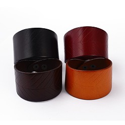 Mixed Color Alloy Leather Bracelets, Mixed Color, 220x45mm