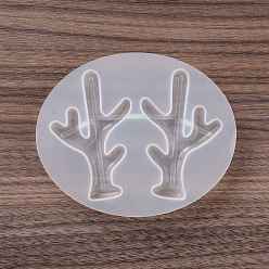 White DIY Christmas Antler Decoration Accessories Silicone Molds, for Hair Accessories Resin Craft Making, White, 110x90x12mm, Inner Diameter: 70.5x46x10.5mm