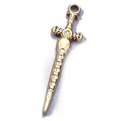 Золотой 304 подвески из нержавеющей стали, очарование меча, золотые, 40x10x2.8 мм, отверстие : 2.3 мм
