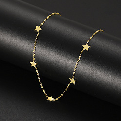 golden color Stylish S925 Sterling Silver Star Necklace - Versatile and Elegant Lock Chain Design