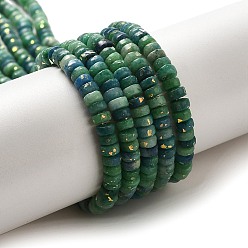 Green Natural Dolomite Beads Strands, with Synthetic Opal, Dyed, Disc, Heishi Beads, Green, 4x2mm, Hole: 0.6mm, about 184pcs/strand, 15.94''(40.5cm)
