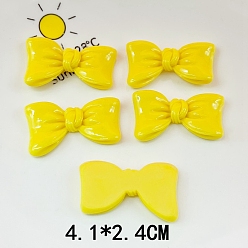 Yellow Opaque Resin Decoden Cabochons, Bowknot, Yellow, 24x41mm