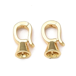 Real 18K Gold Plated Rack Plating Brass Fold Over Clasps, Cadmium Free & Lead Free, Long-Lasting Plated, Real 18K Gold Plated, 12.5x7x5.5mm, Hole: 5.5x4mm