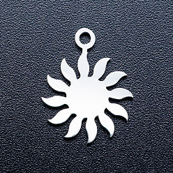 Stainless Steel Color 201 Stainless Steel Pendants, Stamping Blank Tag Charms, Sun, Stainless Steel Color, 16x12.5x1mm, Hole: 1.5mm