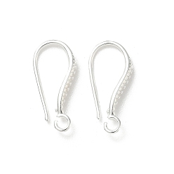 Посеребрённый Латунные крючки для сережек, без свинца и без кадмия, 925 серебро покрытием, 17.5x8.5x2.5 мм, отверстие : 1.8 мм, штифты : 0.7 мм