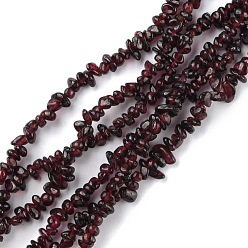 Garnet Natural Garnet Beads Strands, Chip, 1.5~4.5x3~13x2.5~8mm, Hole: 0.6mm, 30.94~31.97 inch(78.6~81.2cm)