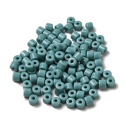 Teal Opaque Acrylic Beads, Column, Teal, 6.5x5mm, Hole: 2.2mm